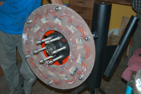 Fitting the stator for the 17 foot wind turbine