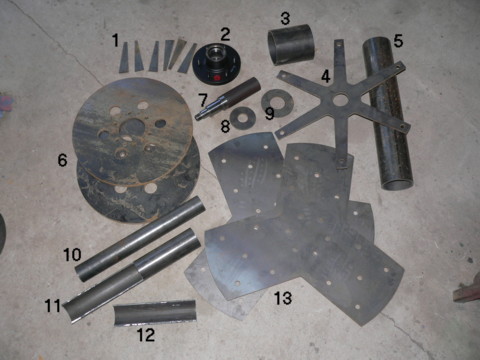 metal parts for 17 foot wind turbine