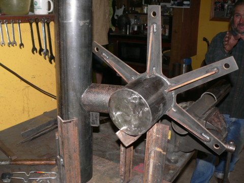 alternator jigged up for welding