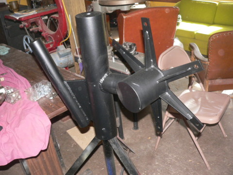 Nicely powder coated 17 foot wind turbine metal work