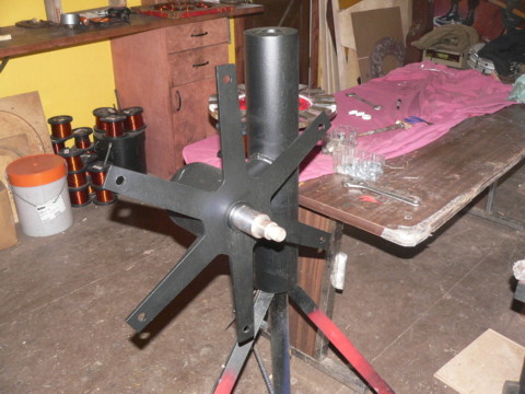 another picture of the nicely powder coated 17 foot wind turbine