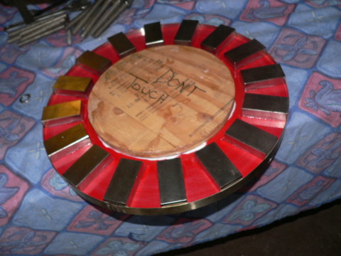 inside of magnet rotor with island ready for casting