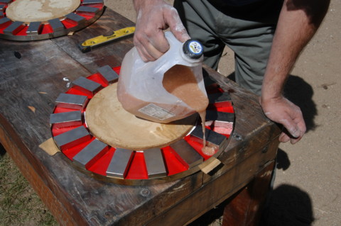 pouring the magnet rotors