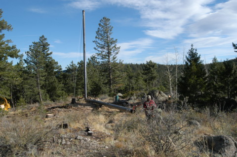 gin pole raised