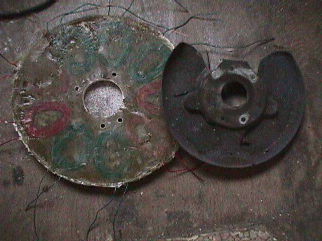 stator with holes drilled 