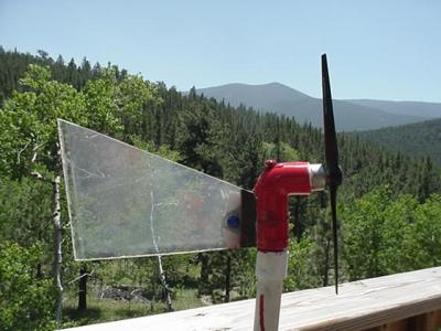 Windmill built with model airplane prop